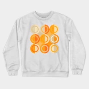 Geometric Shapes Orange Grey Circles Crewneck Sweatshirt